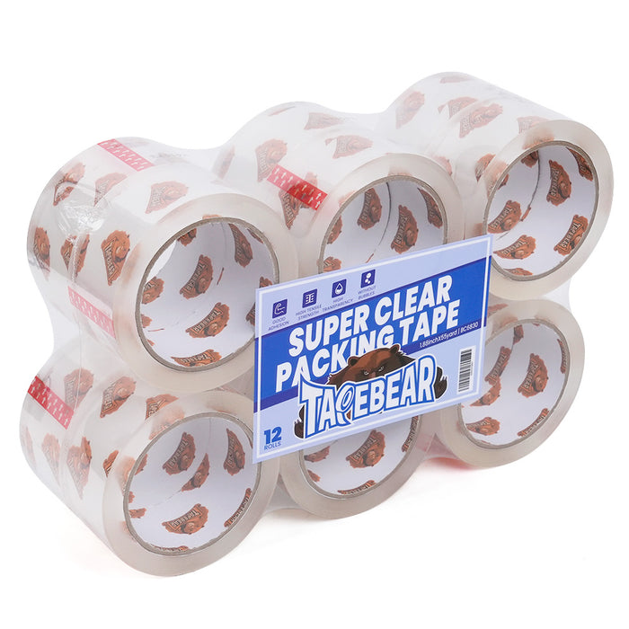 Tapebear 1.88'' x55 yds Super Clear OPP Packaging Tape